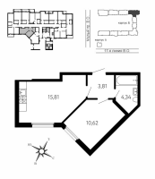 2 ккв (Евро) № 461 Корп.: Б , Секция 7Б  в ЖК 17-я линия
