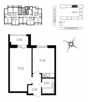 1 ккв № 591 Корп.: Б , Секция 8Б  в ЖК 17-я линия