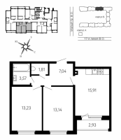 3 ккв (Евро) № 571 Корп.: Б , Секция 8Б  в ЖК 17-я линия