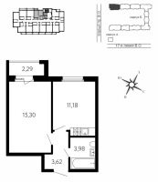 1 ккв № 733 Корп.: Б , Секция 10Б  в ЖК 17-я линия