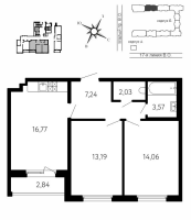 3 ккв (Евро) № 649 Корп.: Б , Секция 9Б  в ЖК 17-я линия
