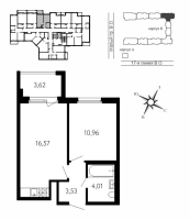 2 ккв (Евро) № 476 Корп.: Б , Секция 7Б  в ЖК 17-я линия