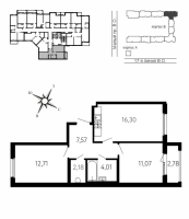 3 ккв (Евро) № 470 Корп.: Б , Секция 7Б  в ЖК 17-я линия