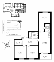 4 ккв (Евро) № 491 Корп.: Б , Секция 7Б  в ЖК 17-я линия