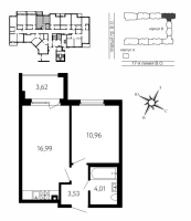 2 ккв (Евро) № 465 Корп.: Б , Секция 7Б  в ЖК 17-я линия