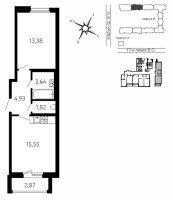 2 ккв (Евро) № 648 Корп.: Б , Секция 9Б  в ЖК 17-я линия