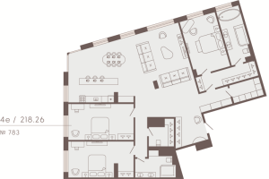 4 ккв (Евро) № 783 Корп.: 3 Уч. Residence , Секция 7  в ЖК 17/33 Петровский остров