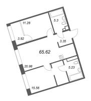 3 ккв (Евро) № 756 Корп.: 2 Уч. Life , Секция 6  в ЖК 17/33 Петровский остров