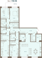 5 ккв (Евро) № 706 Корп.: 2 Уч. Life , Секция 6  в ЖК 17/33 Петровский остров