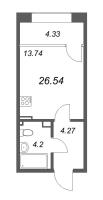 Студия № 495 Корп.: 2 Уч. Life , Секция 4  в ЖК 17/33 Петровский остров