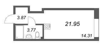 Студия № 122 Корп.: 1 Уч. Club , Секция 1  в ЖК 17/33 Петровский остров