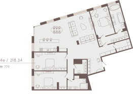 4 ккв (Евро) № 779 Корп.: 3 Уч. Residence , Секция 7  в ЖК 17/33 Петровский остров