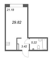 Студия № 592 Корп.: 2 Уч. Life , Секция 5  в ЖК 17/33 Петровский остров