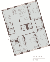 4 ккв (Евро) № 780 Корп.: 3 Уч. Residence , Секция 7  в ЖК 17/33 Петровский остров