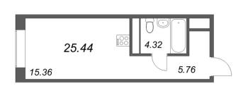 Студия № 155 Корп.: 1 Уч. Club , Секция 1  в ЖК 17/33 Петровский остров