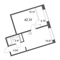 1 ккв № 280 Корп.: 2 Уч. Life , Секция 2  в ЖК 17/33 Петровский остров