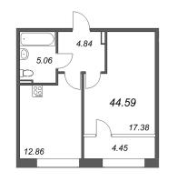 1 ккв № 212 Корп.: 2 Уч. Life , Секция 2  в ЖК 17/33 Петровский остров