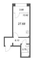 Студия № 458 Корп.: 2 Уч. Life , Секция 4  в ЖК 17/33 Петровский остров