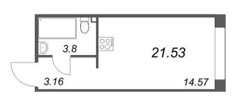 Студия № 410 Корп.: 2 Уч. Life , Секция 3  в ЖК 17/33 Петровский остров