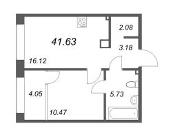 2 ккв (Евро) № 656 Корп.: 2 Уч. Life , Секция 5  в ЖК 17/33 Петровский остров