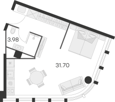 Студия № 545 Корп.: 1 , Секция 1  в ЖК 25/7 Заневский