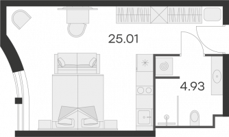 Студия № 746 Корп.: 1 , Секция 1  в ЖК 25/7 Заневский