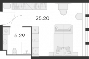 Студия № 232 Корп.: 1 , Секция 1  в ЖК 25/7 Заневский