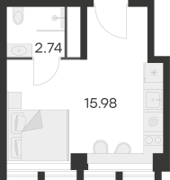 Студия № 546 Корп.: 1 , Секция 1  в ЖК 25/7 Заневский