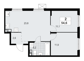 3 ккв (Евро) № 6 Корп.: 1.3.4.3 , Секция 1  в ЖК А101 Лаголово