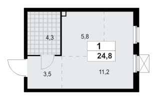 Студия № 117 Корп.: 4.2 , Секция 2  в ЖК А101 Всеволожск