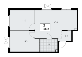 3 ккв (Евро) № 211 Корп.: 4.3 , Секция 3  в ЖК А101 Всеволожск