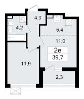 2 ккв (Евро) № 219 Корп.: 1.3 , Секция 4  в ЖК А101 Всеволожск