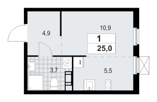 Студия № 142 Корп.: 4.2 , Секция 2  в ЖК А101 Всеволожск