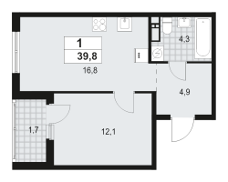 2 ккв (Евро) № 60 Корп.: 4.1 , Секция 1  в ЖК А101 Всеволожск