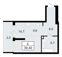 Студия № 1 Корп.: 1.1 , Секция 1  в ЖК А101 Всеволожск