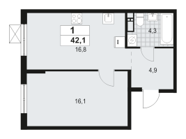 2 ккв (Евро) № 30 Корп.: 4.1 , Секция 1  в ЖК А101 Всеволожск