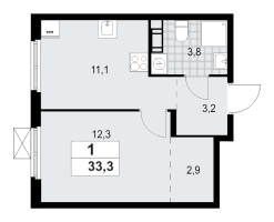 1 ккв № 196 Корп.: 4.2 , Секция 2  в ЖК А101 Всеволожск