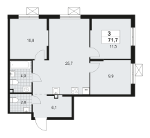 4 ккв (Евро) № 3 Корп.: 4.1 , Секция 1  в ЖК А101 Всеволожск