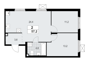 3 ккв (Евро) № 207 Корп.: 4.3 , Секция 3  в ЖК А101 Всеволожск
