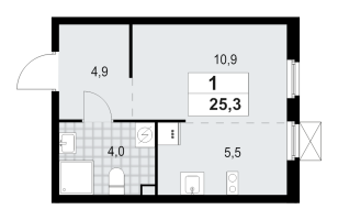 Студия № 118 Корп.: 4.2 , Секция 2  в ЖК А101 Всеволожск