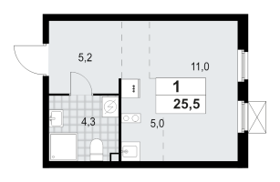 Студия № 116 Корп.: 4.2 , Секция 2  в ЖК А101 Всеволожск