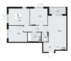 4 ккв (Евро) № 72 Корп.: 4.1 , Секция 1  в ЖК А101 Всеволожск