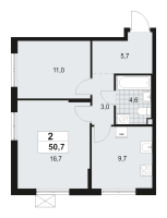 2 ккв № 9 Корп.: 4.1 , Секция 1  в ЖК А101 Всеволожск