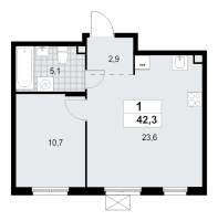 2 ккв (Евро) № 209 Корп.: 4.3 , Секция 3  в ЖК А101 Всеволожск