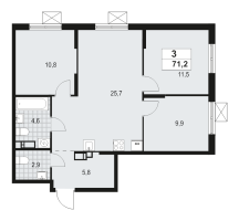 4 ккв (Евро) № 13 Корп.: 4.1 , Секция 1  в ЖК А101 Всеволожск