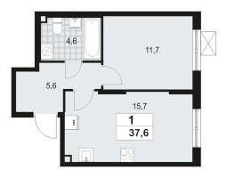 2 ккв (Евро) № 5 Корп.: 4.1 , Секция 1  в ЖК А101 Всеволожск