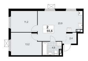3 ккв (Евро) № 216 Корп.: 4.3 , Секция 3  в ЖК А101 Всеволожск