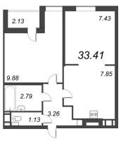 2 ккв (Евро) № 50б Корп.: 1 Уч. 16 , Секция б  в ЖК AEROCITY Family
