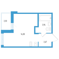 Студия № 6а Корп.: 1 , Секция 1  в ЖК AEROCITY Life
