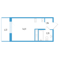 Студия № 116в Корп.: 1 , Секция 3  в ЖК AEROCITY Life